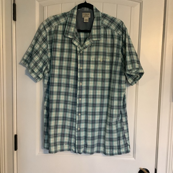 L.L. Bean Other - L.L. Bean Men's Blue and‎ White Plaid Shirt